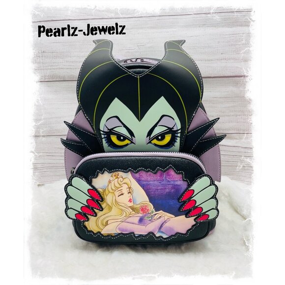 Loungefly Villain Maleficent Sleeping Beauty Aurora Scene Figural Backpack NWT
